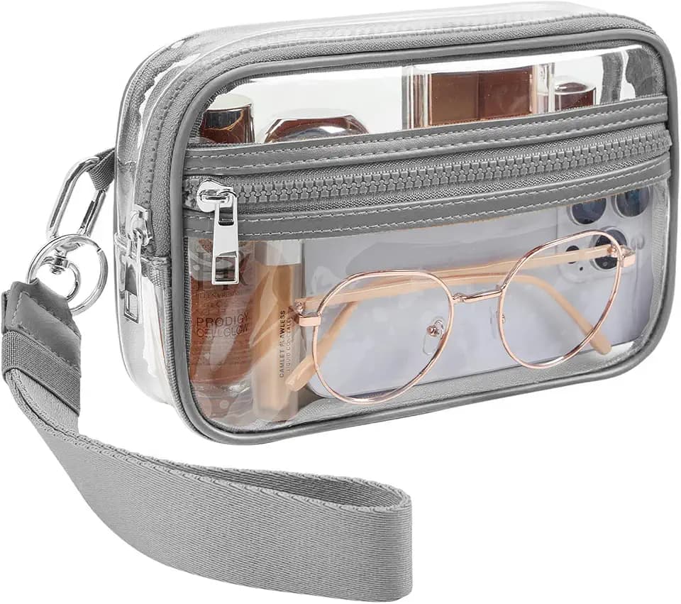 Clear Wristlet Stadium Approved Transparent Purse Wallet