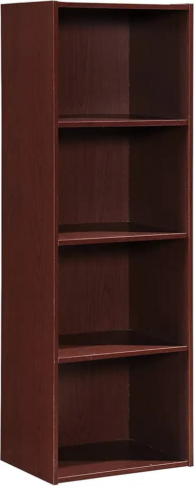 Hodedah 4-Shelf Bookcase in Mahogany