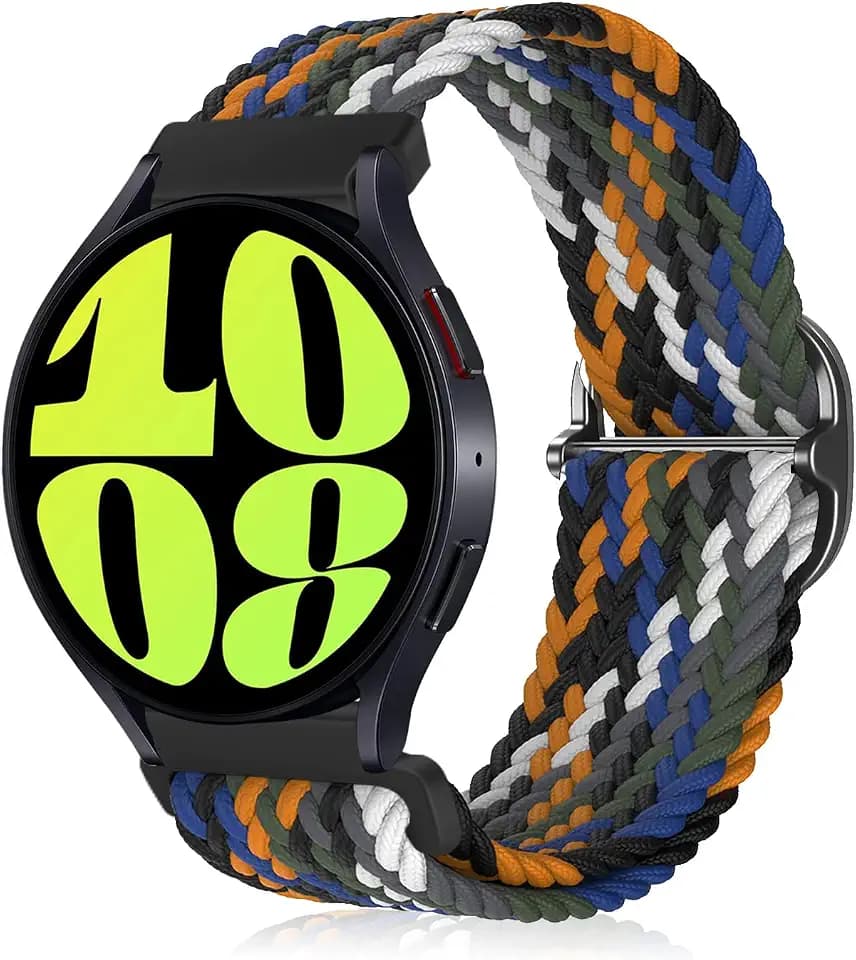20mm Geflochtenes Armband für Samsung Galaxy Watch FE/Galaxy Watch 7/Galaxy Watch 6 Classic/Watch 6/Watch 5, Nylon Sport Uhrenarmband Ersatzarmband für Samsung Galaxy Watch 5 Pro - Jeans farbe