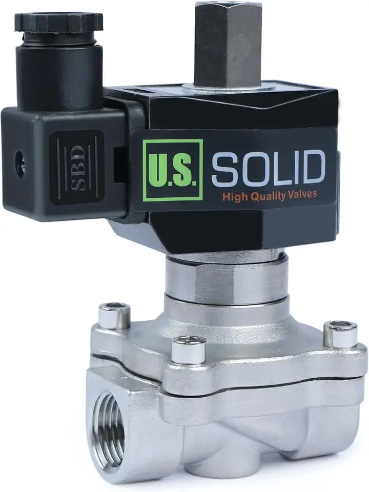 U.S. Solid 1/2 in Stainless Steel Solenoid Valve 12V DC Normally Open Viton Seal NPT Female for Water Air Gas Oil