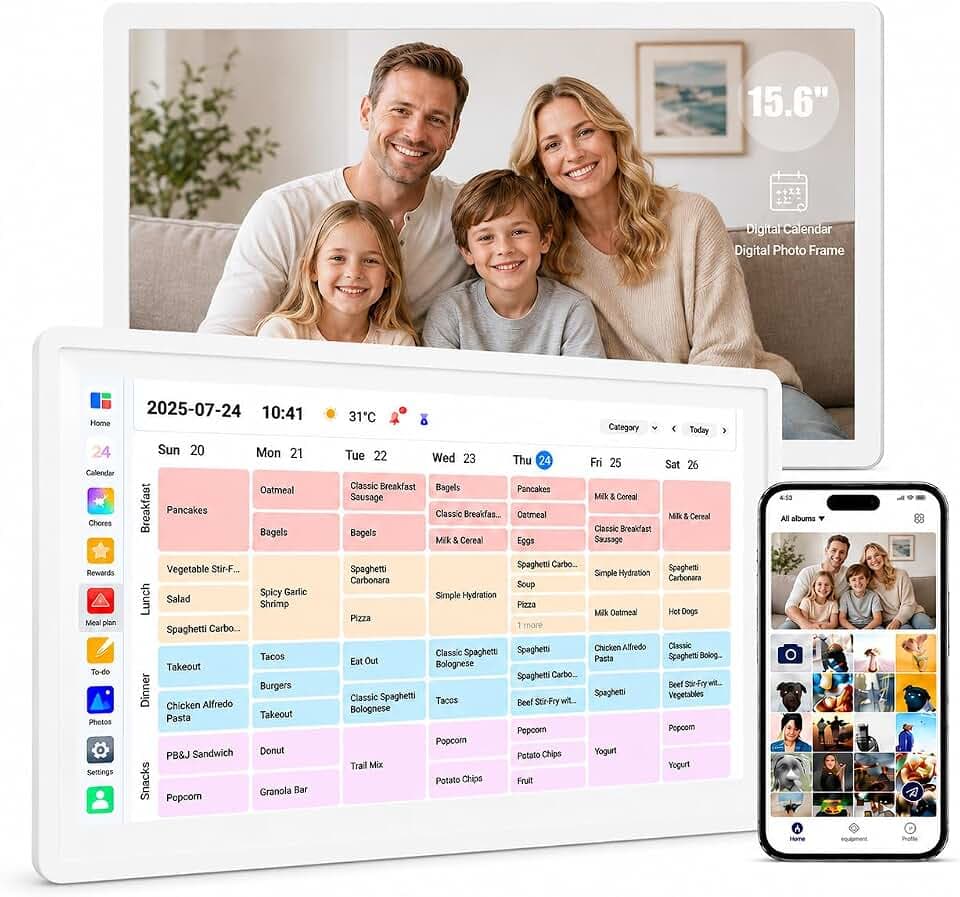 15.6" Digital Wall Calendar, No Subscription Smart Family Planner