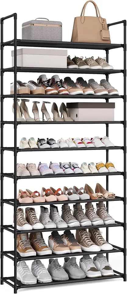 SONGMICS Shoe Rack, 10-Tier Shoe Shelf, Shoe Storage Organizer