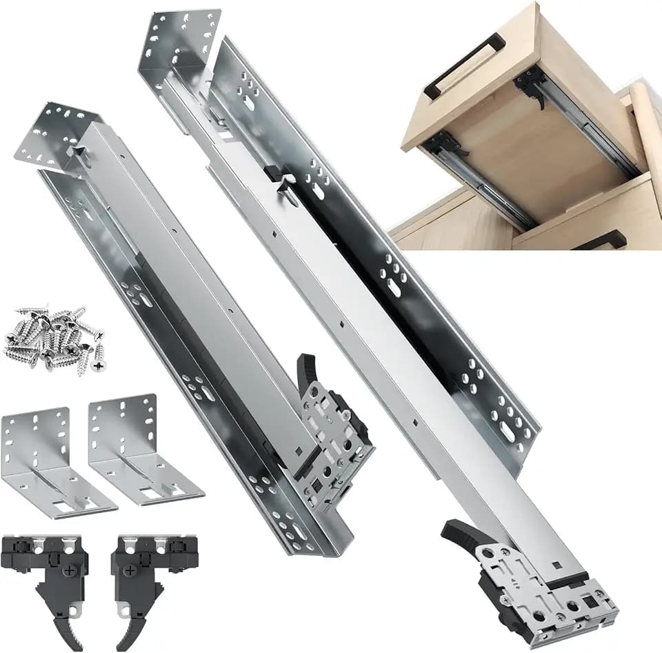 ToBeGreat 18" Undermount Drawer Slides - Push to Open & Soft Close