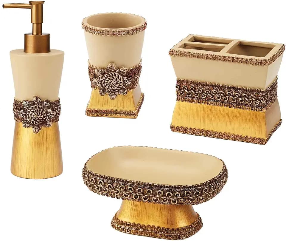 Avanti Linens - Vanity Set, Lotion Pump, Tumbler, Soap & Toothbrush Holder
