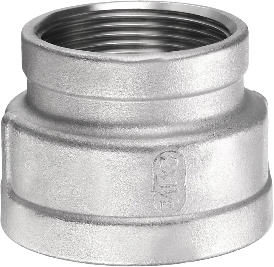 HARFINGTON Reducing Coupling 2"x1-1/2" NPT Female 304 Stainless Steel