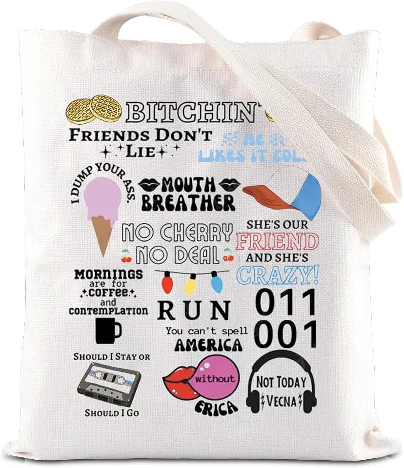 FOTAP Friends Don't Lie Inspire Tote Bag Eddies Fans Shoulder Bag ST Horror TV Series Lover Gift Demogorgons Gift