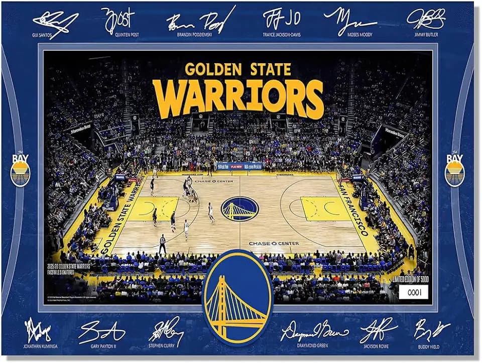 BILVAZOG Basketball Warriors Poster For Fans Kids Birthday Party Gitfs-2025 Signature Court Posters-Canvas Prints Picture For Boy Bedroom Decor