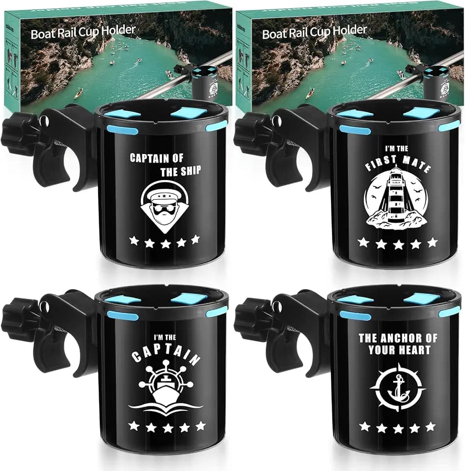 Teenyyou Boat Cup Holder Clamp on Rail No Drilling