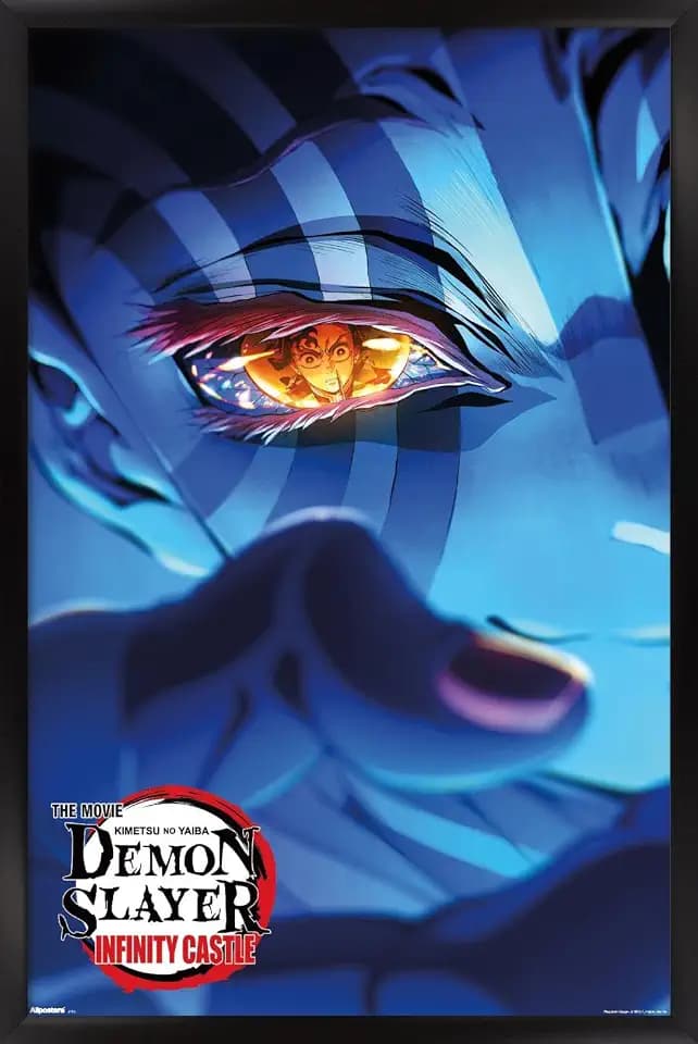 Demon Slayer: Infinity Castle (2025) - Akaza Key Art Wall Poster, 22.4L" x 14.7W", Black Framed Version