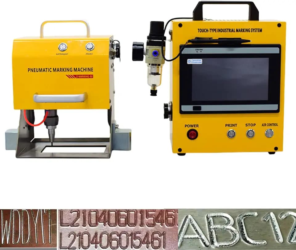 US Stock 100W Portable Pneumatic Engraver Dot Peen Marking Machine 120X50mm(4.7X2inch) Engraving Area