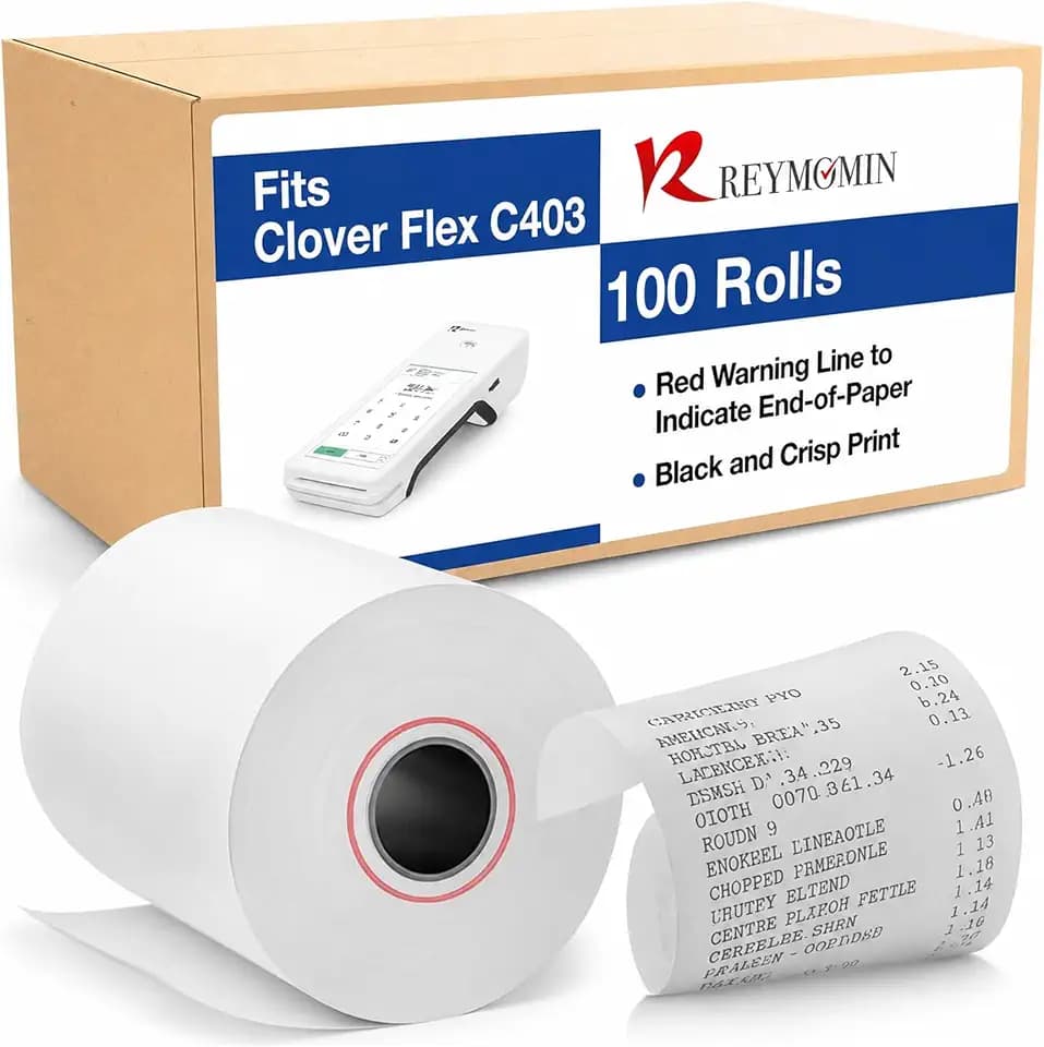 Thermal Paper Rolls Compatible for Clover Flex C401, C403, C405-100 Rolls