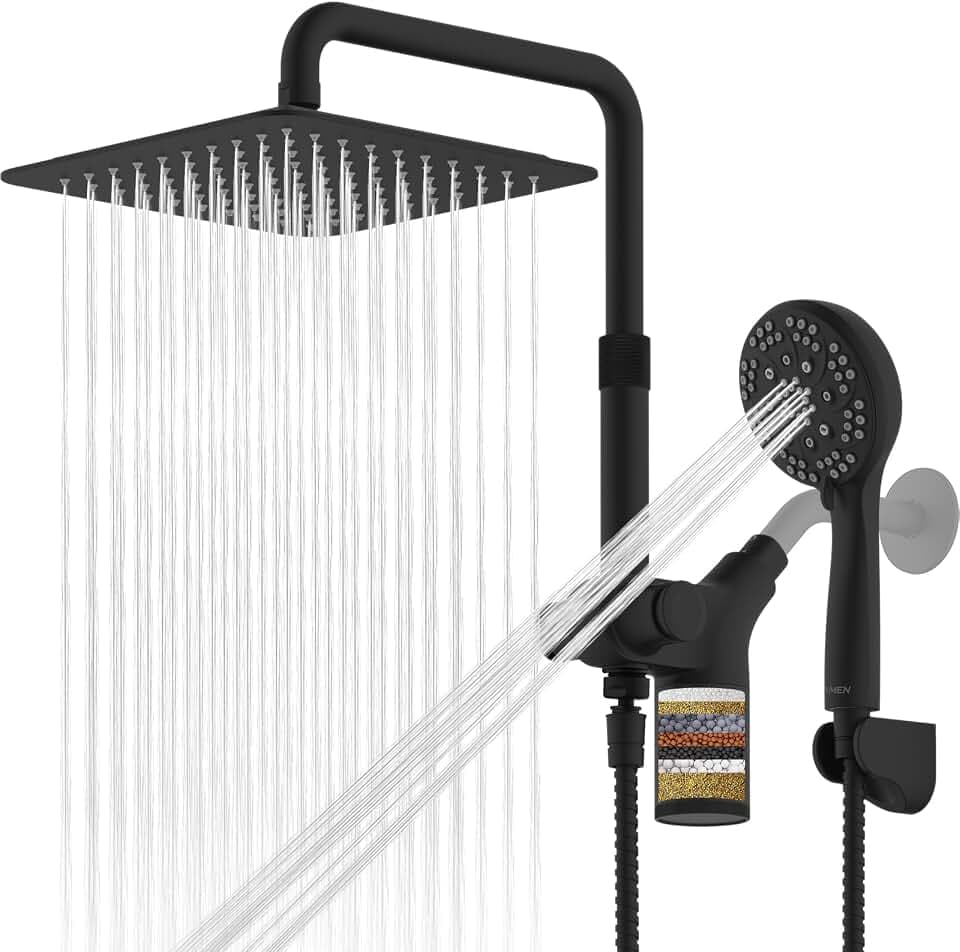 Ryamen Upgraded Filtered Shower Head with Handheld, 10 inch Rain Showerhead