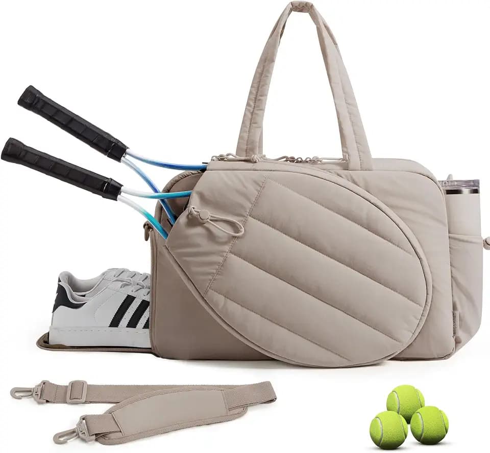 BAGSMART Tennis Gym Bag for Women, 2-in-1 Pickleball Backpack Sports Duffle