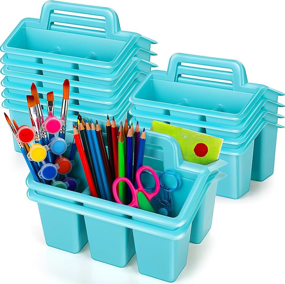 WILLBOND 12 Pcs Classroom Storage Caddies Stackable Utility Caddy