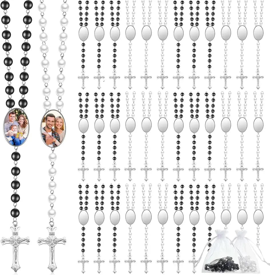 Taiyin Sublimation Blanks Rosary Beads Necklace Catholic Rosaries