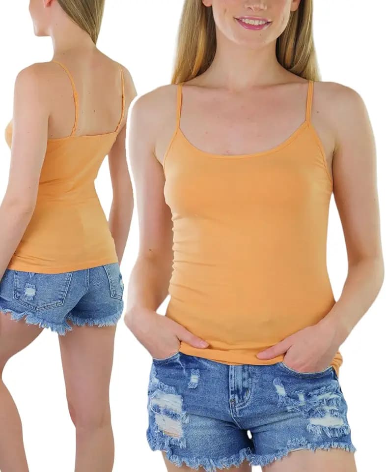 ToBeInStyle Women's Adjustable Spaghetti Strap Cropped Cami Tank