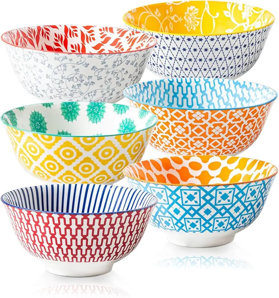 24 Oz Ceramic Soup Bowls Set of 6