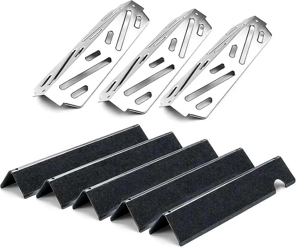 GFTIME Flavorizer Bars & Hitzereflektor für Weber Genesis II/LX 300 Series II E-310, II E-330, II E-335, II S-335, II LX S/E-340 (2017 und Neuer), Heizplatten Ersatzteile für Weber 66032 66040