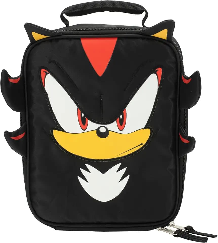 AI ACCESSORY INNOVATIONS Sonic The Hedgehog Insulated Lunch Box, Shadow Mini Gaming Cooler with 3D Features and Top Padded Handle