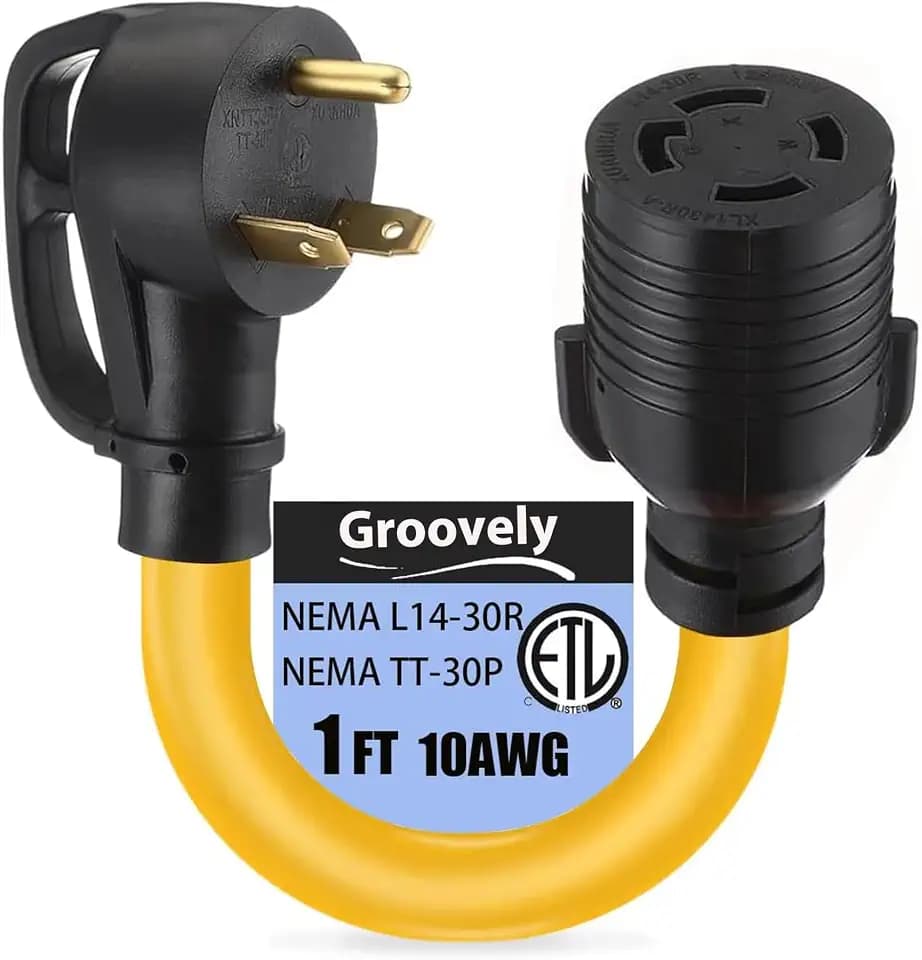 TT-30P to L14-30R Adapter Cord,3 Prong to 4 Prong Generator Plug Adapter