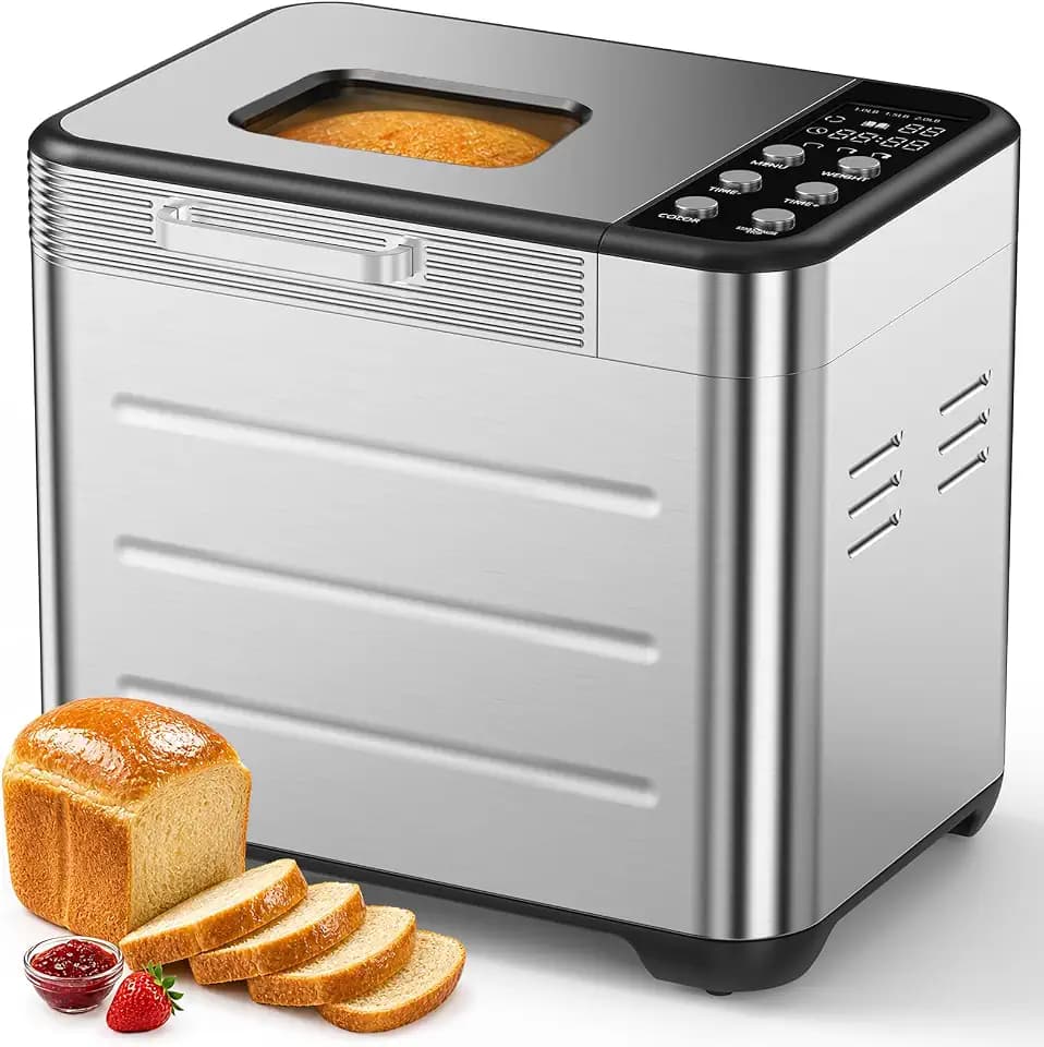OLIXIS Bread Maker, 21-IN-1 Bread Machine, 2LB Automatic Stainless Steel
