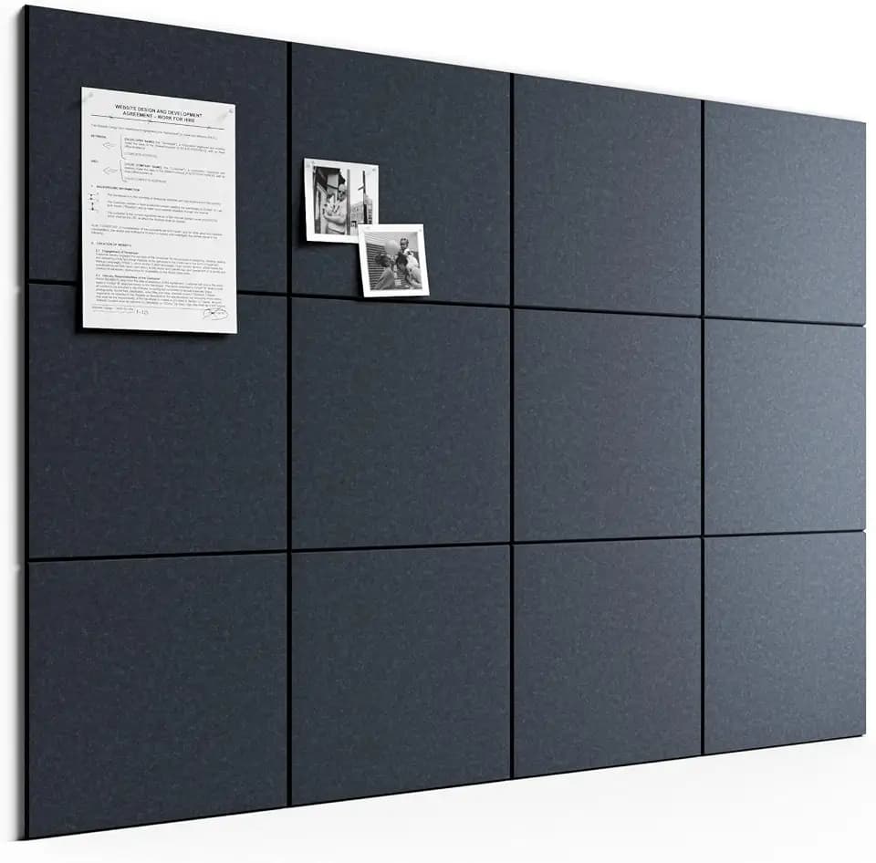 Bumusty 48" x 36" Large Cork Board Alternative, Deep Charcoal Blue