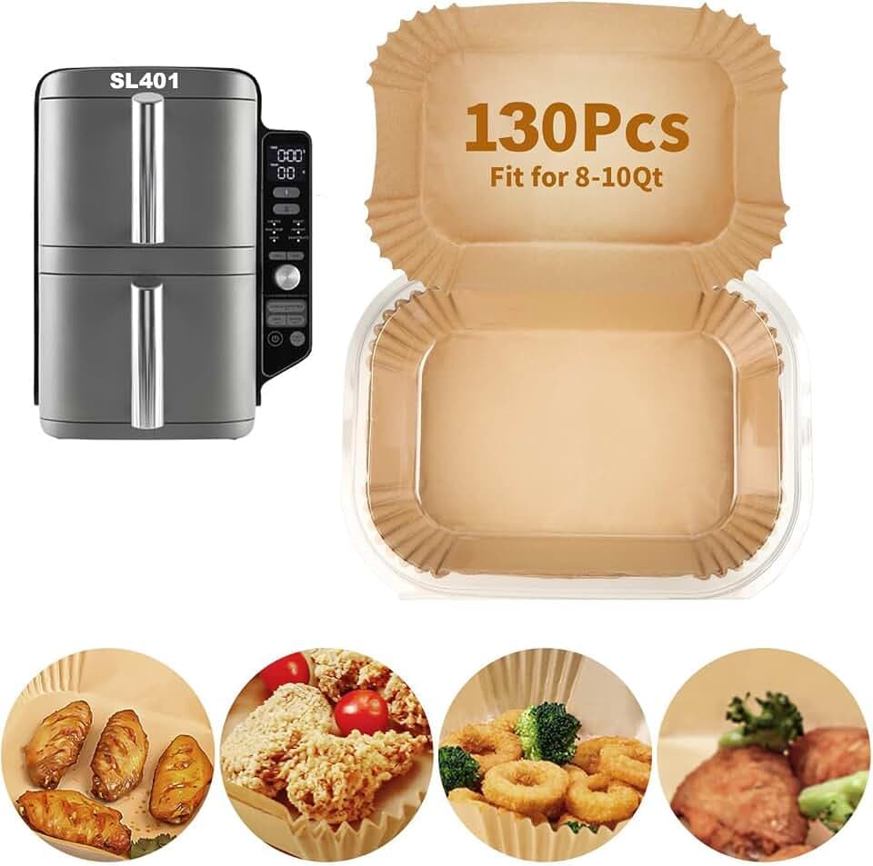130PCs Air Fryer Liners Disposable for Ninja SL401/SL451