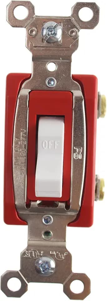Pass & Seymour PS20AC1-W Extra Heavy Duty Grade Toggle Switch 1-Pole, 120/277 Volt Ac, 20 Amp, White