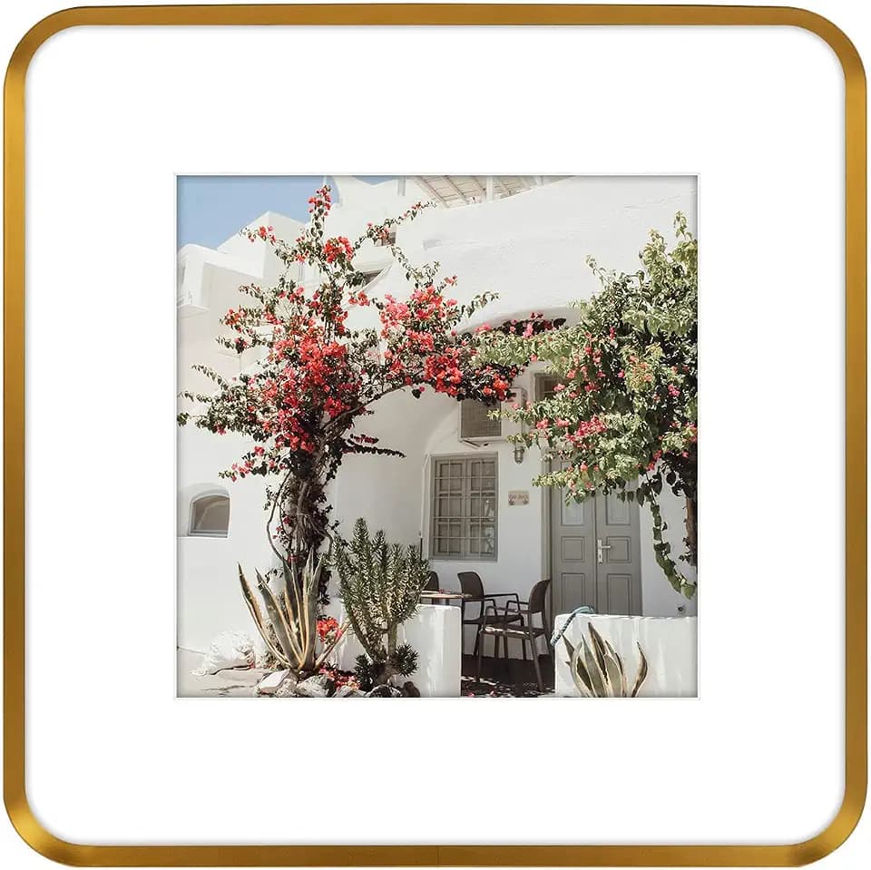 Golden State Art 12x12 Bronze Aluminum Picture Frame Mat for 8x8 Real Glass