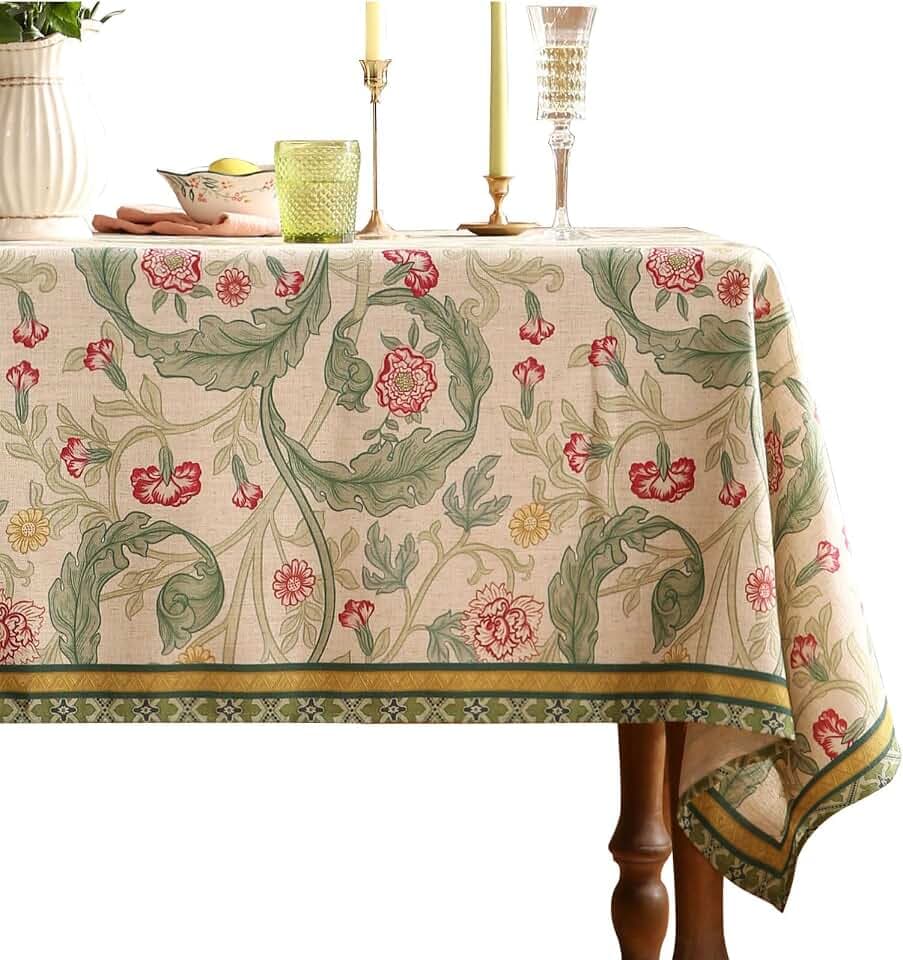 patdrea Vintage French Linen Tablecloth,Rectangular,79"x55"-Cecilia A