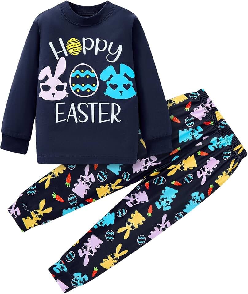 Popshion Little Boys Pajamas Sets Glow in Dark Dinosaur 100% Cotton 2 Piece Toddler Clothes Kids Pjs Sleepwear Size 2-10T