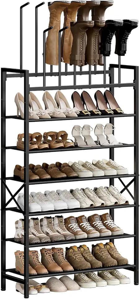 8-Tier Boot Rack, Upside-Down Storage for Closet