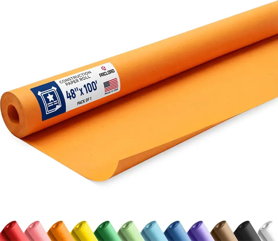 Orange Construction Paper Roll 48" x 100 ft, Made in USA