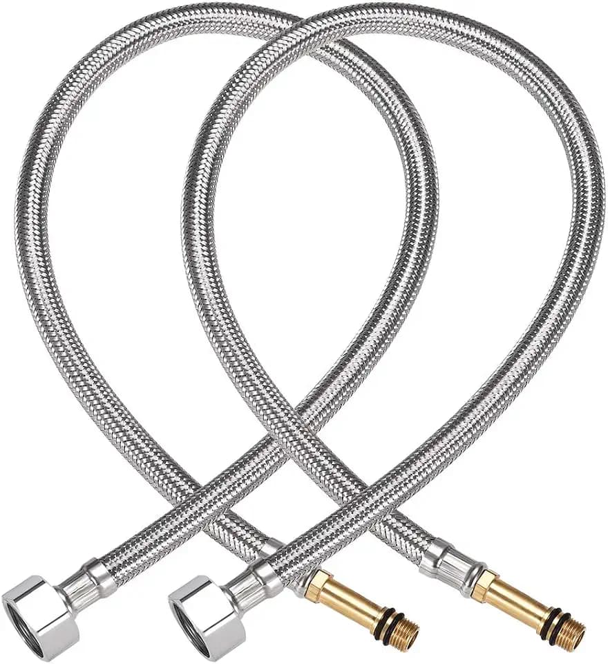 uxcell Faucet Supply Line Connector G1/2 Female x 1/8NPT Male 2Pcs