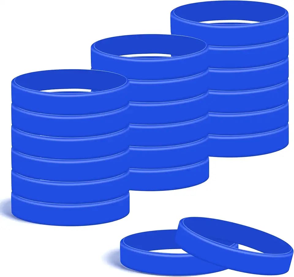 Lesnala 24Pcs Royal blue Silicone Bracelets Solid Color rubber wristbands