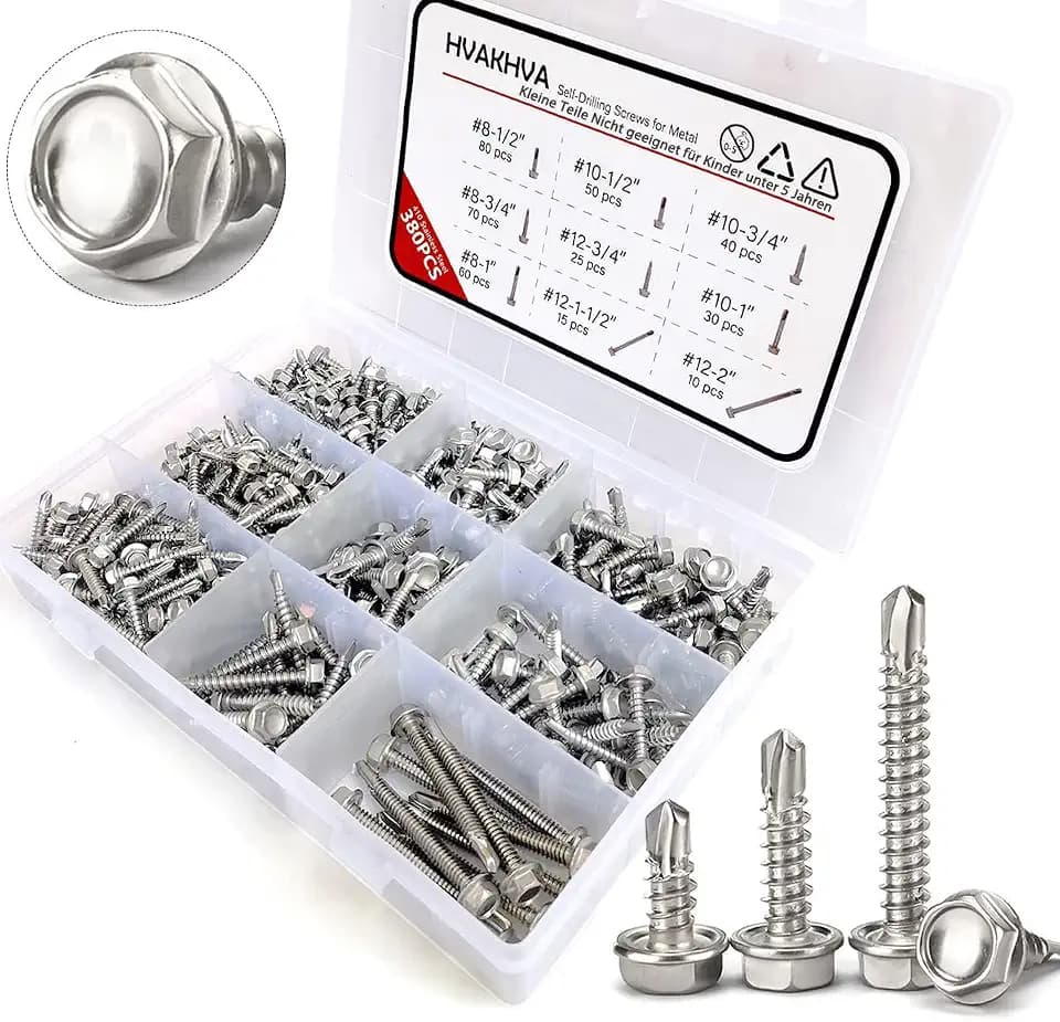 410SS Self Tapping Screws for Metal,#8#10#12 Hex Head Self Drilling Screws