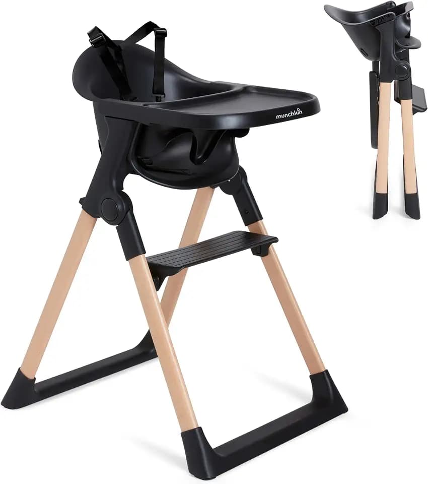 Munchkin Float Baby High Chair for Babies and Toddlers, Foldable, Black
