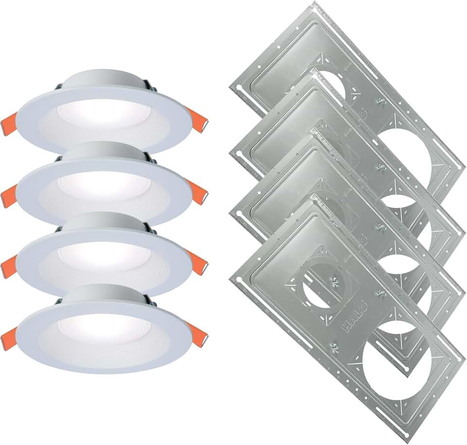 HALO RL Canless LED Recessed Lighting 6 inch 5CCT 600 lm & Smashplates 4PK