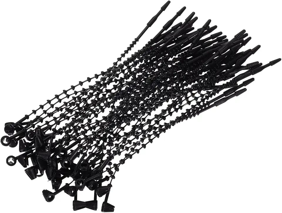 2000 Pcs Beaded Loop Tie Fasteners 3 Inch Snap Lock Pin Black