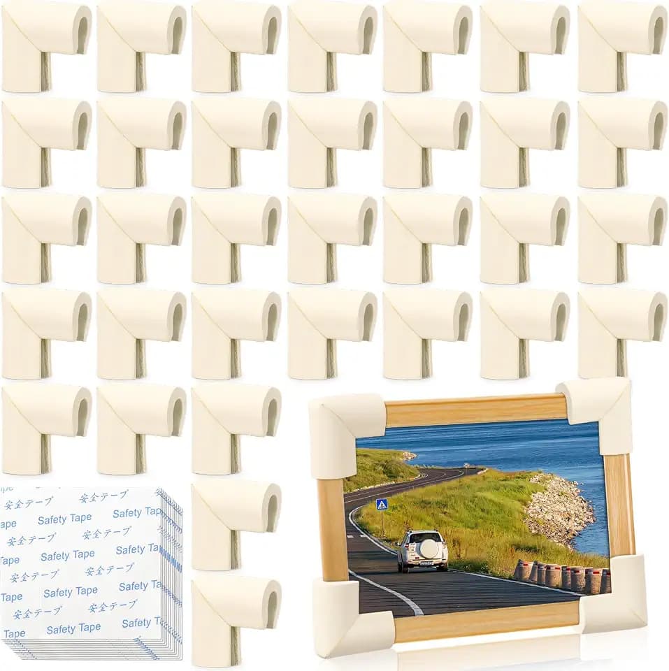 Frienda 36 Pcs Thickened Rubber Picture Frame Corner Protectors for TV Photo Mirror Shipping Moving Packaging Artwork Edge Protection, Fit 1'' Frames