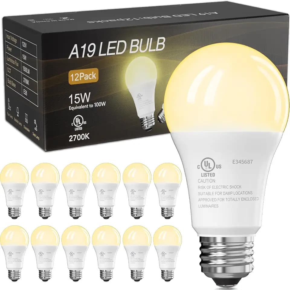 TJOY LED Light Bulbs, 100 Watt Equivalent A19, Soft Warm White 2700K