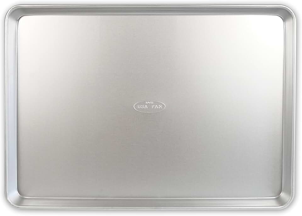 USA Pan Bakeware Traditional Aluminized Steel Uncoated Extra Large Baking Sheet Pan, Made without nonstick coating