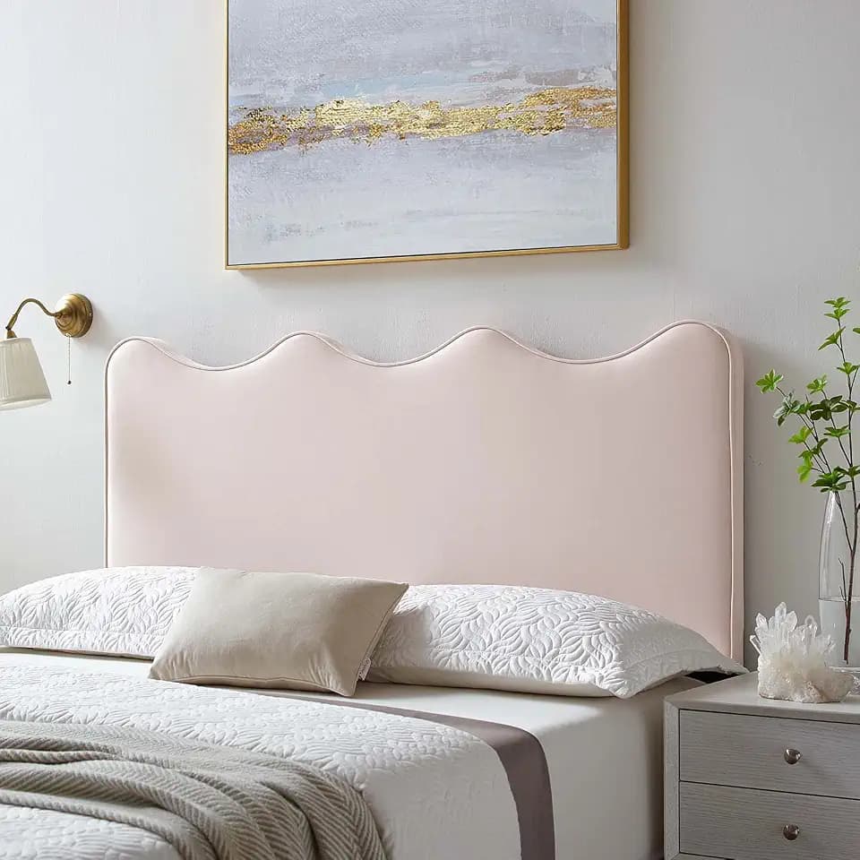 Modway Athena Performance Velvet Twin Headboard in Pink