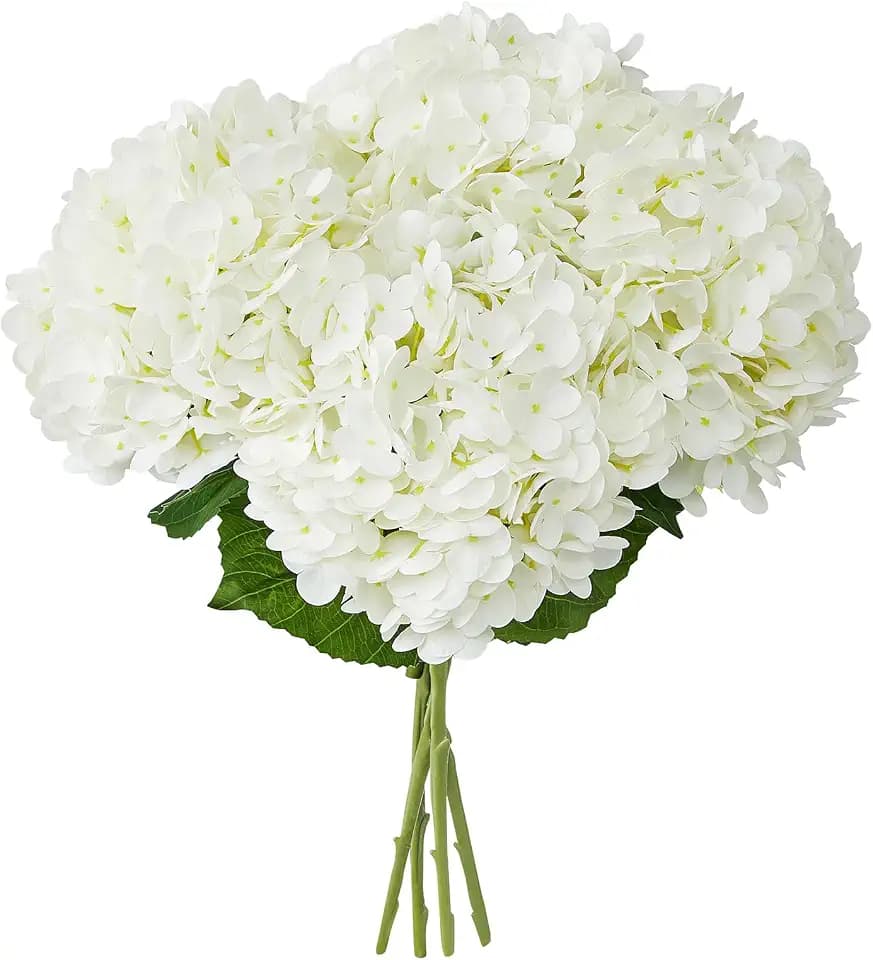 4 Pcs Real Touch White Hydrangea Artificial Flowers