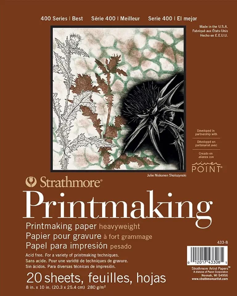 Strathmore Printmaking Paper Pad 8"X10"-20 Sheets -62433800, White