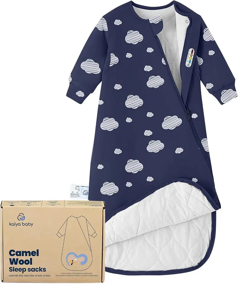 KaiyaBaby Organic Cotton Baby Sleep Sack, Long Sleeve 2.5 TOG, 6-18M