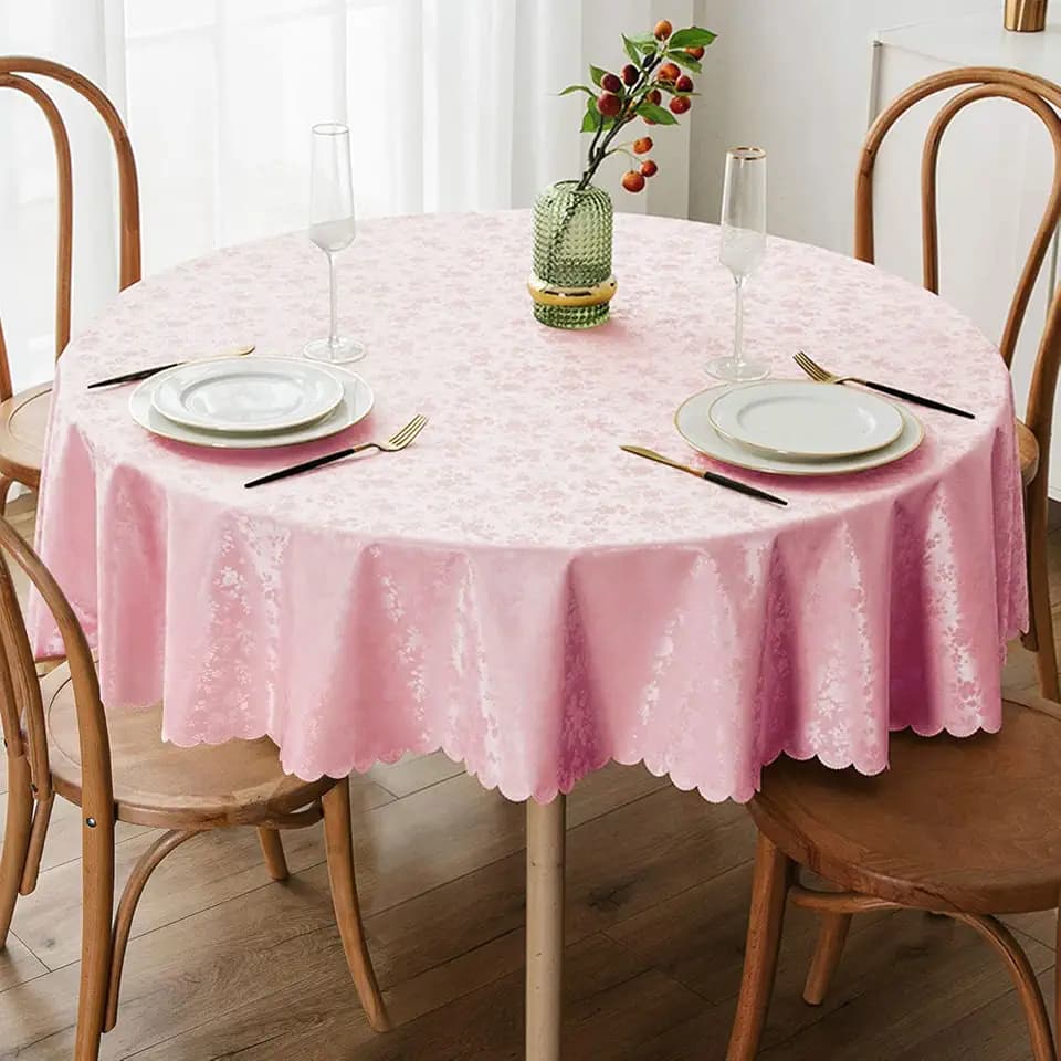 Smiry Round Waterproof Heavy Duty Vinyl Tablecloths, 70 x 70 Inch