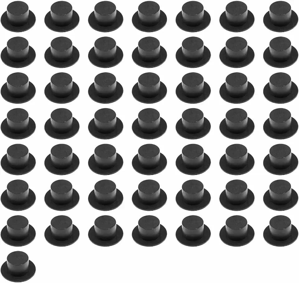 1.06 inch mini top hat plastic decorative hat suitable for Christmas tree decoration DIY handicraft 50pcs