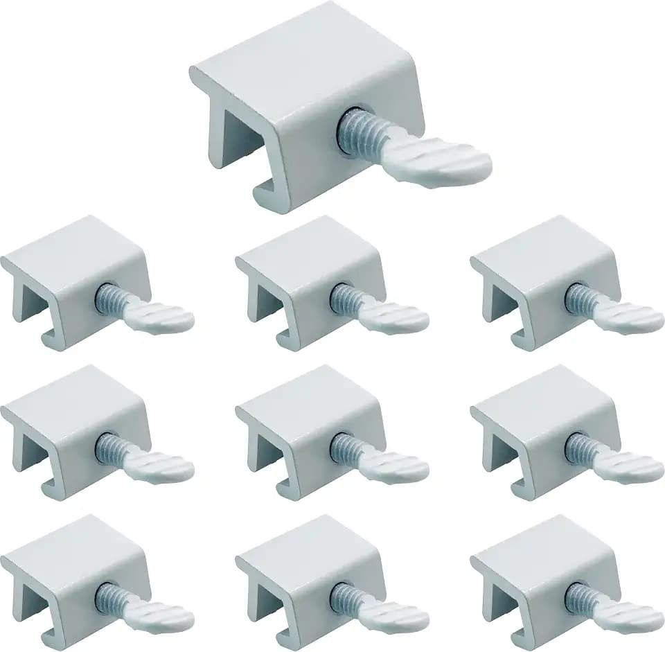 NU-SET Lock | Sliding Window Lock | Thumb Screw Window Lock for Window Security | Home Improvement & Door Hardware (White, 10 Pack)