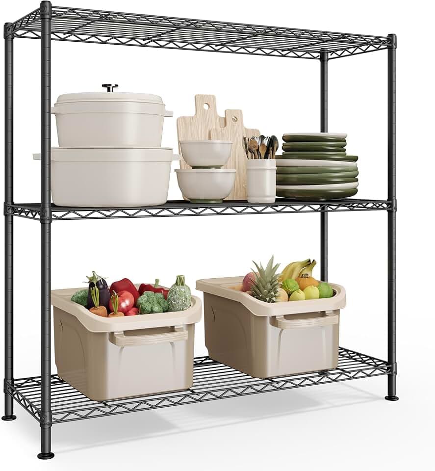 SONGMICS 3-Tier Bathroom Shelf, Storage Rack for Small Space